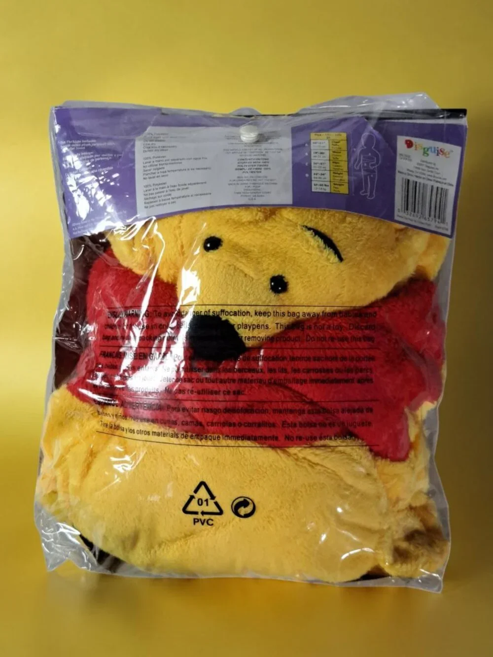 Disney Winnie the Pooh Costume Jumpsuit Disguise Halloween Child 2T One Piece